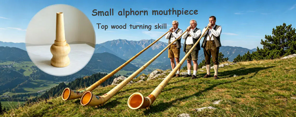 Custom Wooden Alphorn Mouthpiece Music Instrument Accessory Banner