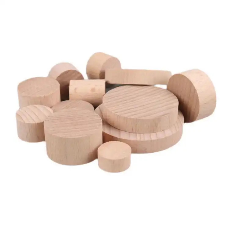 Natural Beech Wood Round Blocks Custom Wood Turning Blanks