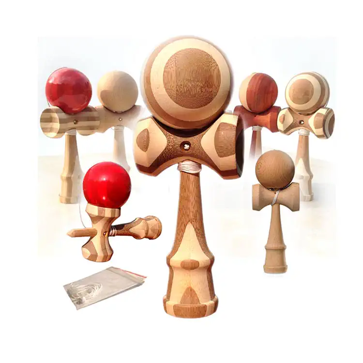 18.5cm Natural Wooden Kendama Traditional Toy Craft