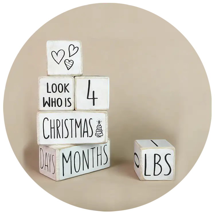 Natural Wooden Milestone Blocks Custom Craft