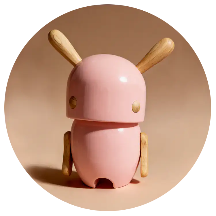 Handmade Wooden Pink Doll Custom Wood Turning Craft