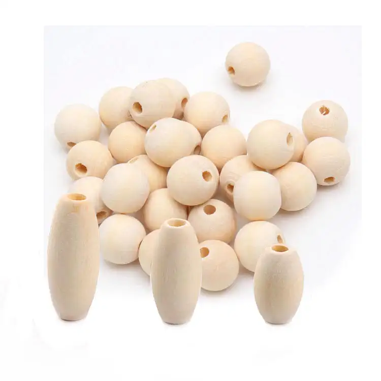 Natural Polished Wooden Beads For DIY Craft Decoration