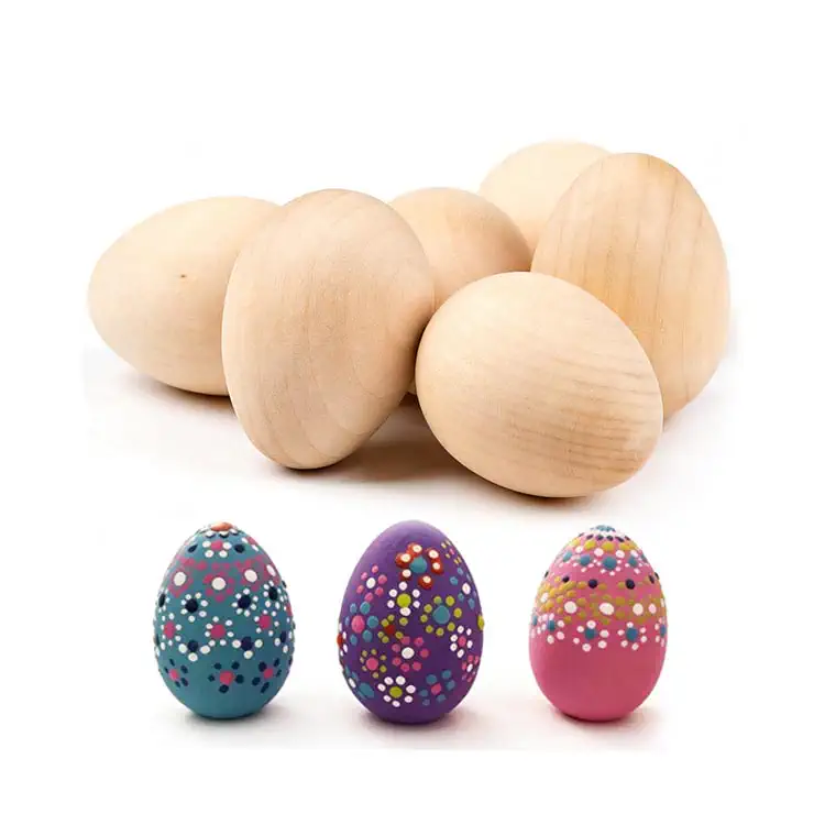 Unfinished Natural Wood Egg Blanks For Custom Craft